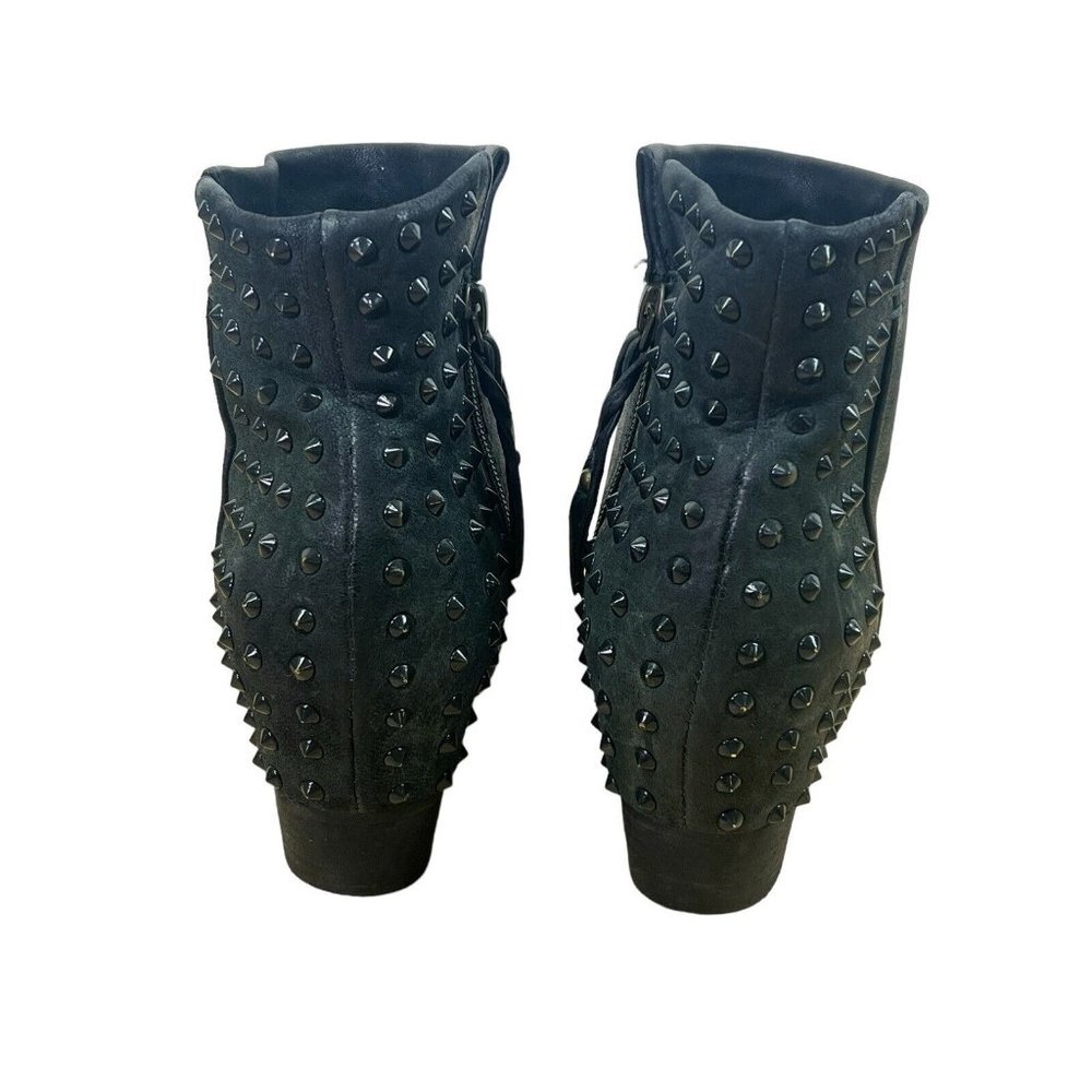 Gentle Souls Fierce black green stud heeled ankle booties womens 6 1/2M - Picture 6 of 10